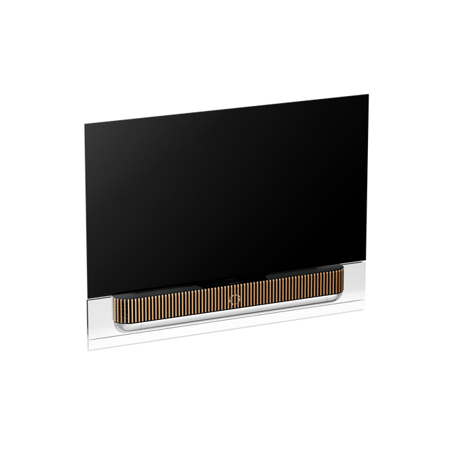 Beovision Theatre 65 inch Motorised Wall Mount în finisaj Silver / Grey Melange, pe fundal neutru.