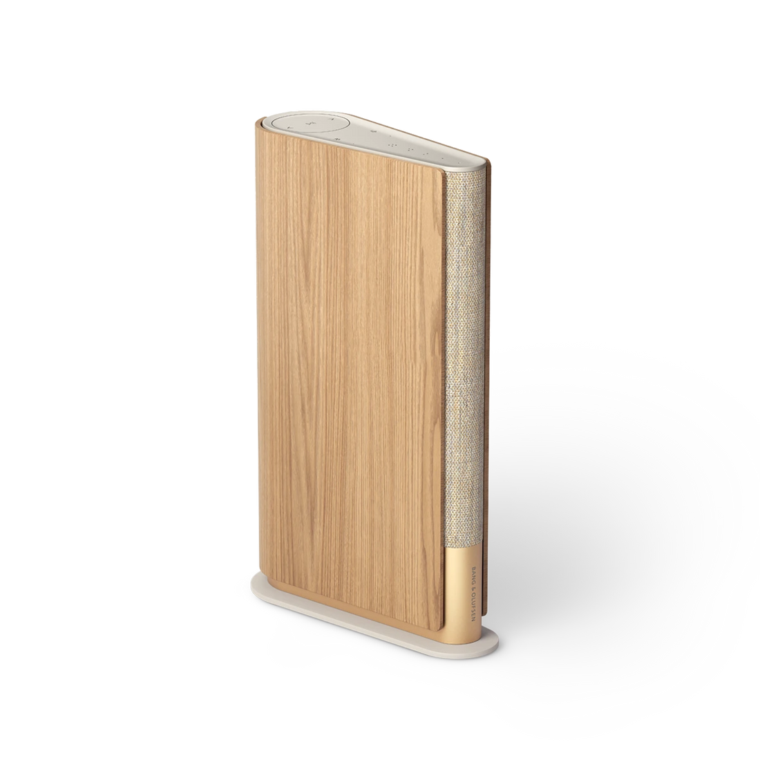 Beosound Emerge în finisaj Gold Tone, pe fundal neutru.