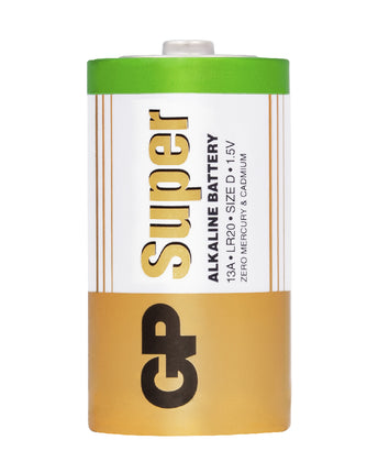 Baterii GP Super Alkaline D (LR20), 1.5V , blister 2pcs