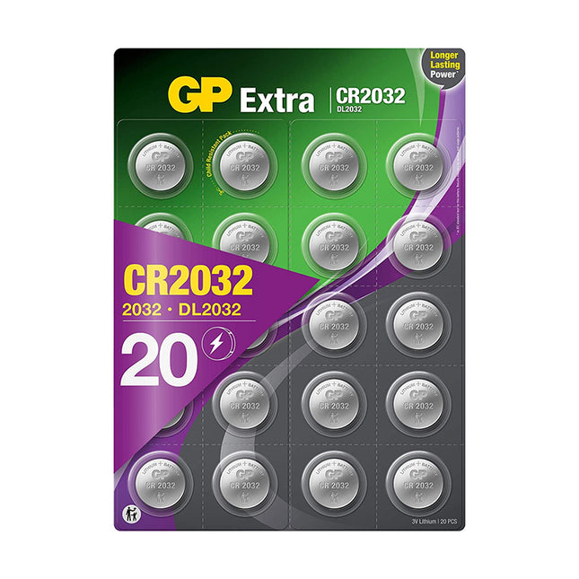 Baterii GP Extra Lithium CR2032 (DL2032), 3.0V, 20pcs