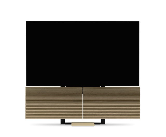 Beovision Harmony 83" Floor Stand în finisaj Gold Tone / Light Oak