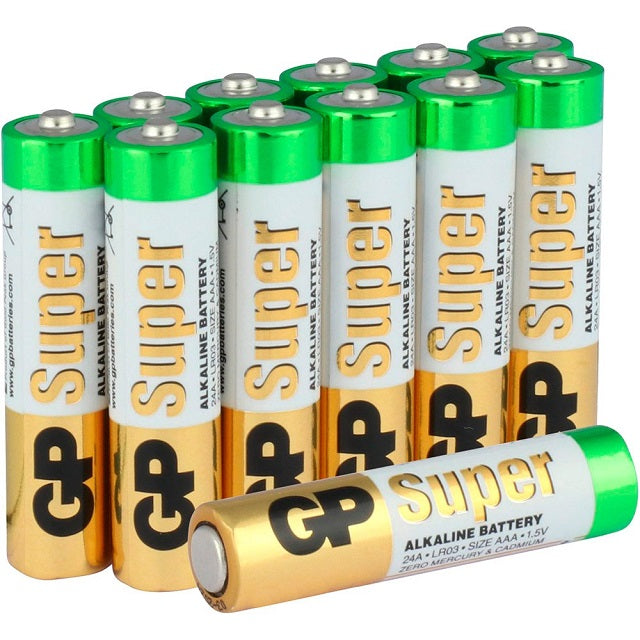Baterii GP Super Alkaline AAA (LR03), folie 12pcs