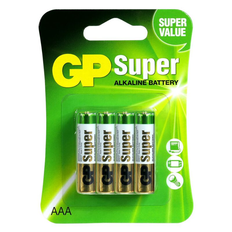 Baterii GP Super Alkaline AAA (LR03), blister 8pcs