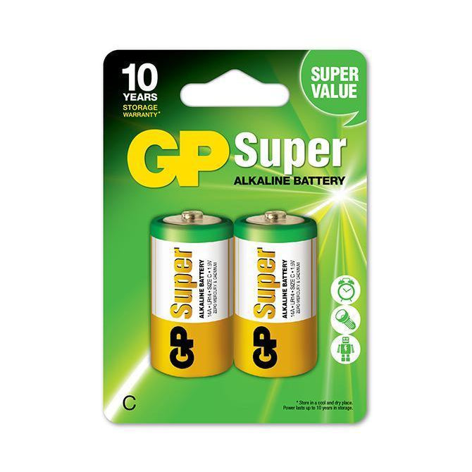 Baterii GP Super Alkaline C (LR14), 1.5V, blister 2pcs